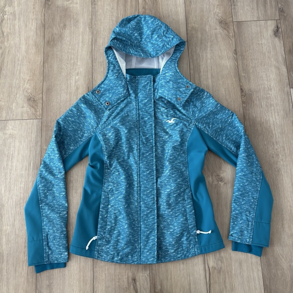 Hollister All Weather Insulated Coat Jacket Rain Resistant Medium Hooded Zip